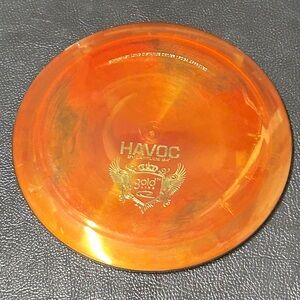 Old Latitude 64 Goldline Havoc Disc Golf Driver in Lavaish Red & Golden Orange
